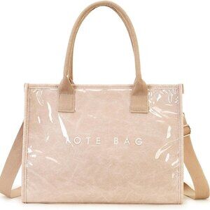 PVC Tote Bag Women Crossbody Shoulder Handbag with Adjustable Strap